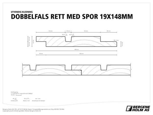 DOBBELFALS RETT MED SPOR SKYGRÅ - obrazek 3